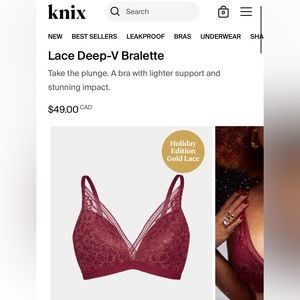 KNIX Deep V bralette